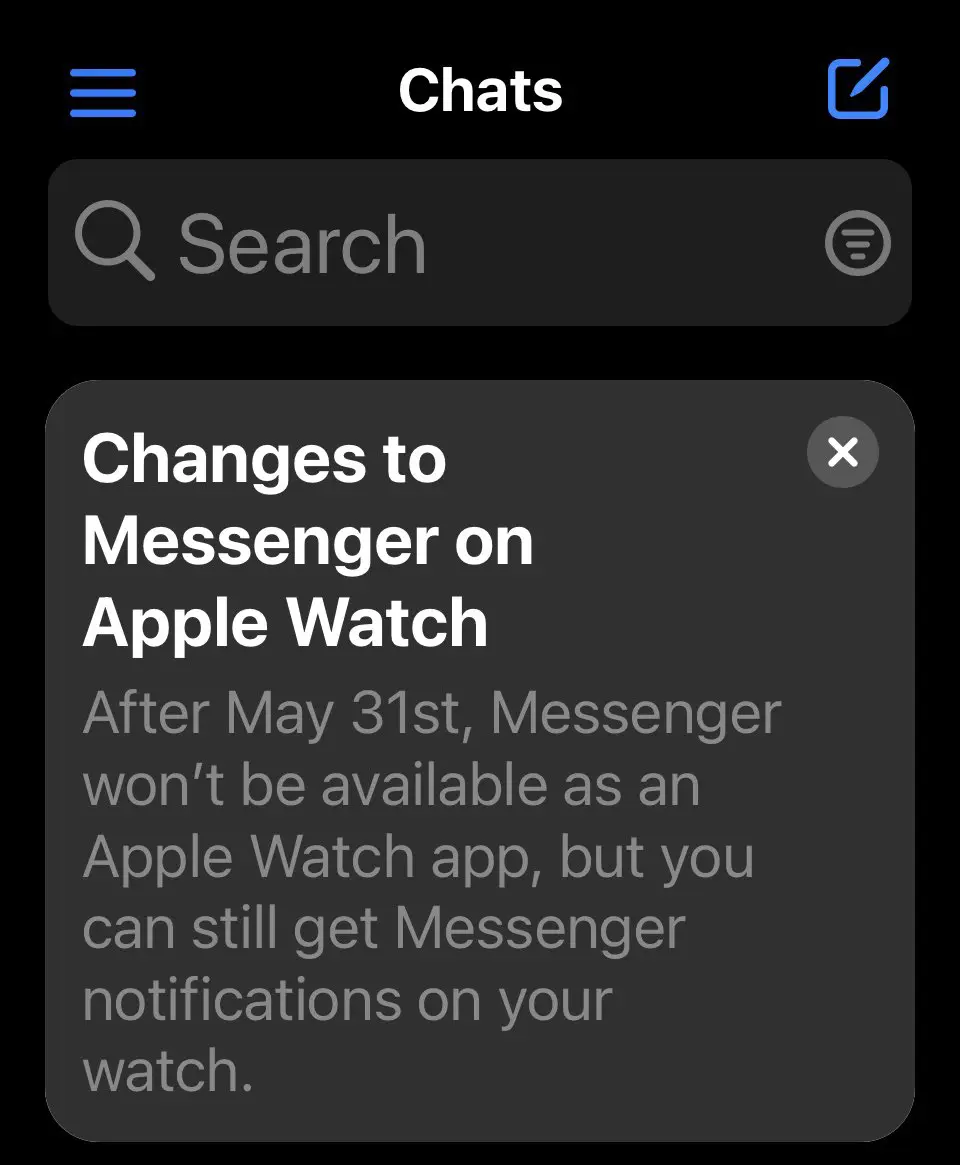 Facebook Messenger pentru Apple Watch